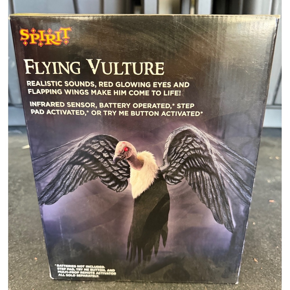 Spirit Halloween Flying Vulture Animatronic Prop Flapping Wings Glowing Eyes